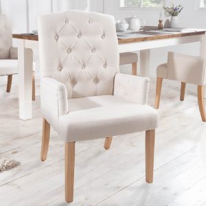 Slottstol armstöd i beige struktur / 40073