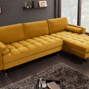 Mysig Velvet II hörnsoffa 260cm senapsgul sammet / 40277