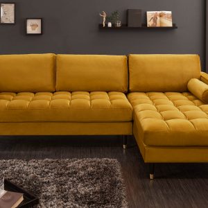 Mysig Velvet II hörnsoffa 260cm senapsgul sammet / 40277