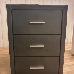 VINICE  SIDOBORD LÄDER SVART