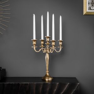 Ljusstake 5-armad guld 40cm / 20409