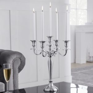 Ljusstake 5-armad 41cm silver / 17363