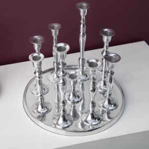 Ljusstake 9-låga silver / 17366