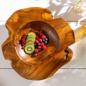 Rotskål naturlig 40cm teak / 11627