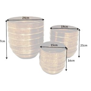 Orient cachepot set med 3 guld / 41269