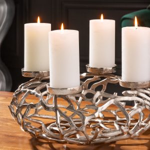 Ljusstake 4-flamma abstrakt 38 ​​cm silver / 41277