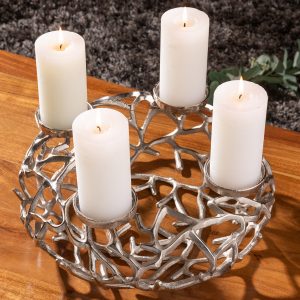 Ljusstake 4-flamma abstrakt 38 ​​cm silver / 41277