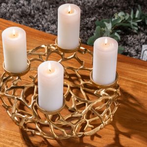 Ljusstake 4-flamma Abstrakt 38 ​​cm guld / 41278