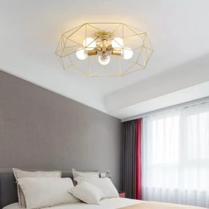 taklampa i sovrummet, geometriskt ljus, helljus