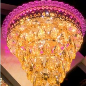 Fluorescerande glödlampa glas hängande ljuskrona 50cm