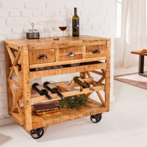 Barskåp Bodega 90cm mangoträhjul/ 42379