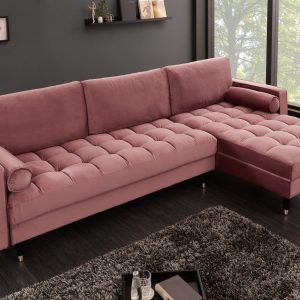 Ecksofa Cozy Velvet II 260cm altrosa Samt/ 40276