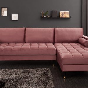Ecksofa Cozy Velvet II 260cm altrosa Samt/ 40276