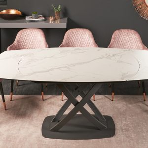 Matbord Inception 130-190cm vit marmorlook/ 41450