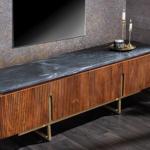 TV-bräda Gatsby 160cm mango marmor guld/ 43337