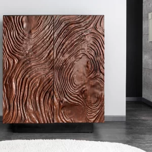 Högskiva FLUID 110 cm 3D akaciaträ mörk nötbrun/ 45601