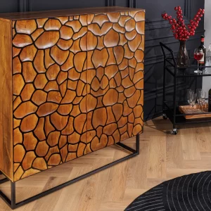 Högskåp VULCANO 120 cm 3D-mosaik mangoträ brun/ 44650