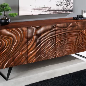 Skänk FLUID 175 cm 3D akaciaträ valnötsbrunt/ 45593