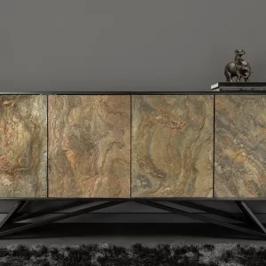 Skänk MOUNTAIN SOUL 175 cm akacia naturstensliknande svart natur/ 44339