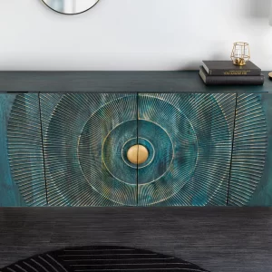 Skänk GOLDEN SUNSET 180cm 3D mangoträ turkos/ 45643