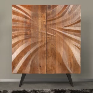 Högsoffbord HURRICANE 120 cm 3D brunt akaciaträ/ 44408