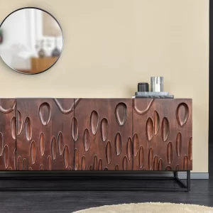 Skänk DUNE 175cm 3D akaciaträ mörk valnötsbrun/ 45596