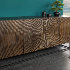 Skänk ZEN CIRCLE 180 cm 3D mangoträ svartbrun/ 44580