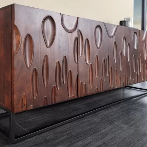 Skänk DUNE 175cm 3D akaciaträ mörk valnötsbrun/ 45596