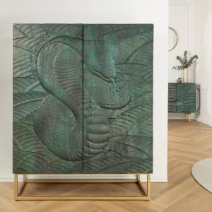 Högskåp SNAKE 120 cm turkos mangoträ/ 45303