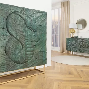 Högskåp SNAKE 120 cm turkos mangoträ/ 45303
