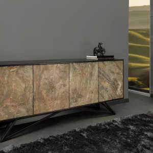 Skänk MOUNTAIN SOUL 175 cm akacia naturstensliknande svart natur/ 44339
