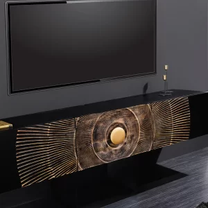 TV-tavla GOLDEN SUNSET 160 cm 3D-hängande mangoträ svart/ 44250