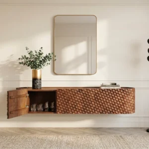 TV-Bord ADLON 160cm 3D massive hängande mango trä 47586
