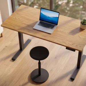 Kontorsskrivbord Oak Desk 120cm höjdjusterbart naturfärgat
